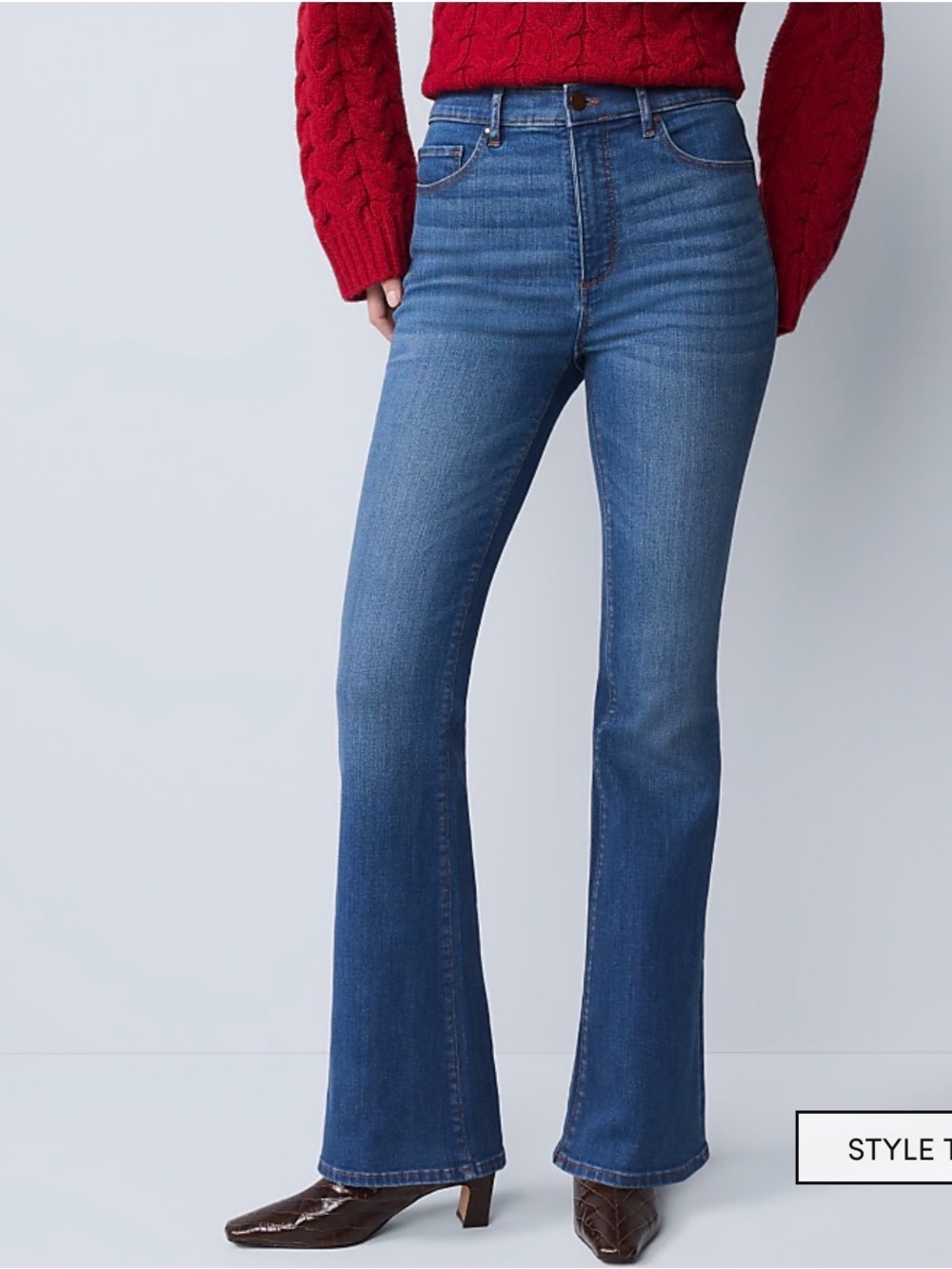 Ann Taylor Women's Boot Cut High Rise Jeans - Refined Dark Indigo Wash